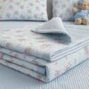 A Class Knitted Quilted Bedspread Floral Soft Breathable Blanket for Bed Dorm Room