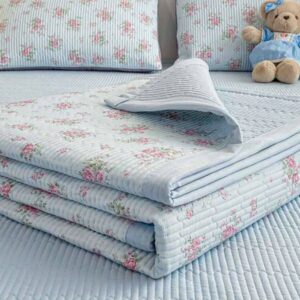 A Class Knitted Quilted Bedspread Floral Soft Breathable Blanket for Bed Dorm Room