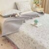 1pc A Grade Double Layer Printed Quilted Bed Cover Delicate Floral Pattern Soft Comfortable Breathable Suitable For All Seasons Bedroom Guest Room Dorm Pillow Case Insert Not Included main 3