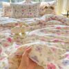 1pc Breathable Double Layer Quilted Printed Comforter Fresh Ditsy Floral Pattern Super Soft Breathable For Bed Sofa Chair Bedroom Guest Room Dorm Pillow Case Pillow Insert Not Included main 7