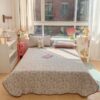 1pc Cloud Feel Quilted Double Layer Soft Bed Spread Modern Style Floral Pattern Comfortable Breathable 100 Polyester Skin Friendly For Nude Sleep Machine Washable Quilt Blanket And Bedspread 2 In 1 M (4)