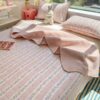 1pc Cloud Soft Quilted Double Layer Gauze Bedspread Modern Style Plant Small Floral Print Comfortable Breathable 100 Polyester Skin Friendly For Bare Sleep Machine Washable Dual Use As Bedspread Quil (1)
