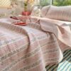 1pc Cloud Soft Quilted Double Layer Gauze Bedspread Modern Style Plant Small Floral Print Comfortable Breathable 100 Polyester Skin Friendly For Bare Sleep Machine Washable Dual Use As Bedspread Quil (3)