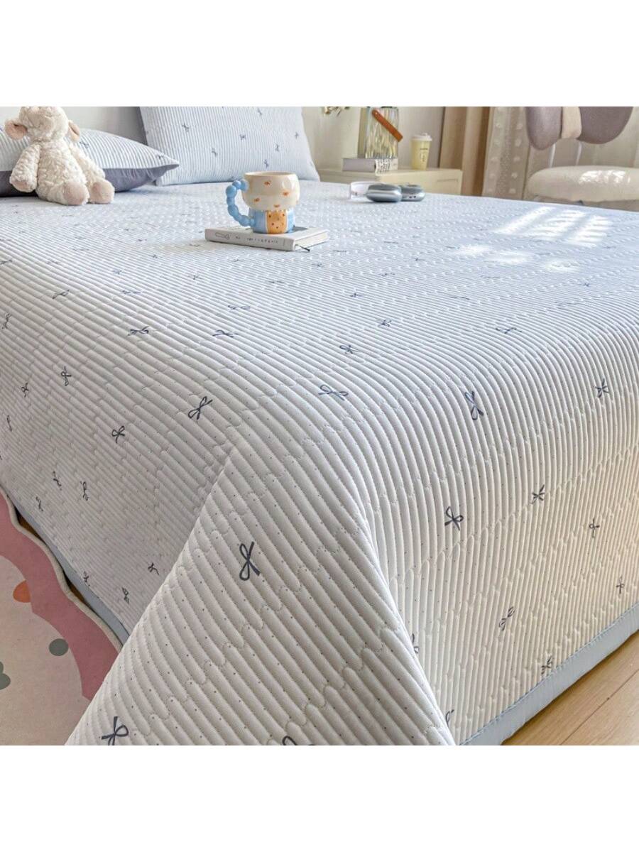 Double Layer Quilted Bedspread Floral Soft Breathable Blanket for Bed Sofa Dorm Room