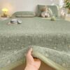 1pc Grade A Knitted Double Layer Ditsy Floral Padded Bedspread Soft Breathable Skin Friendly Suitable For Bedroom Guest Room Dormitory Pillow Case And Pillow Not Included main 4