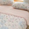 1pc Quilted Cotton Knit Comforter Blanket Fresh Floral Pattern Soft Skin Friendly Machine Washable Suitable For Bedroom Guest Room Dorm Chairs Sofa Pillow Case Not Included main 6