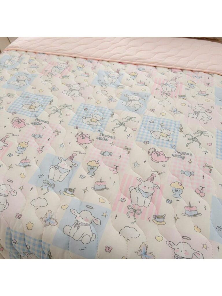 1pc Quilted Cotton Knit Comforter Blanket Fresh Floral Pattern Soft Skin Friendly Machine Washable Suitable For Bedroom Guest Room Dorm Chairs Sofa Pillow Case Not Included main 7