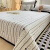 1pc Quilted Knitted Cloud Feel Printed Padded Bedspread Modern Style Floral Pattern Soft Comfortable Breathable All Season Use Washable Multipurpose For Bedroom Guest Room Hotel Bed Sofa Camping Pill (5)