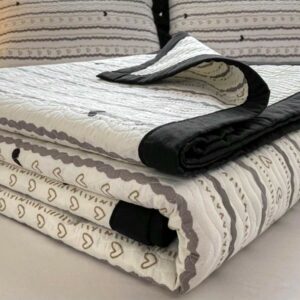 Quilted Knitted Cloud Feel Bedspread Floral Soft Blanket for Bed Sofa Room Camping