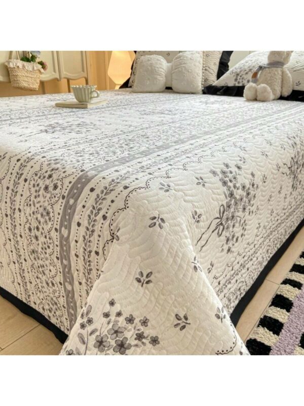 Quilted Knitted Cloud Comforter Floral Soft Breathable Blanket for Bed Sofa Room