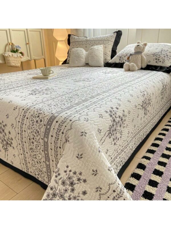 Quilted Knitted Cloud Comforter Floral Soft Breathable Blanket for Bed Sofa Room
