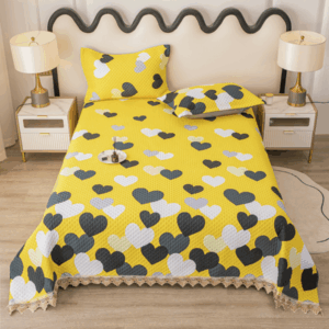 Ultra Soft Quilted Bedspread Floral Lace Blanket for Bed Sofa Room All Season Use