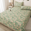 Ultrasound Quilted Floral Bedspread Soft Breathable Blanket for Bed Sofa Camping Room
