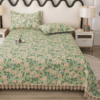 1pc Ultrasound Quilted Floral Lace Edge Bedspread Modern Style Botanical Ditsy Floral Pattern Soft Comfortable Breathable All Season Machine Washable Suitable For Bedroom Guest Room Hotel Bed Sofa Cam (4)