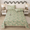 Quilted Cotton Knit Comforter Floral Soft Blanket for Bed Sofa Room Dorm Chair
