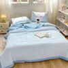 1pc Washed Cotton Quilt Air Conditioning Quilt Summer Quilt Modern Style Butterfly Ditsy Floral Pattern Soft Comfortable Skin Friendly Breathable 100 Polyester Machine Washable Suitable For Bedroom (3)