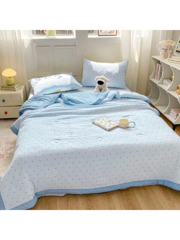 Washed Cotton Summer Quilt Butterfly Floral Soft Breathable Blanket for Bed Sofa Room
