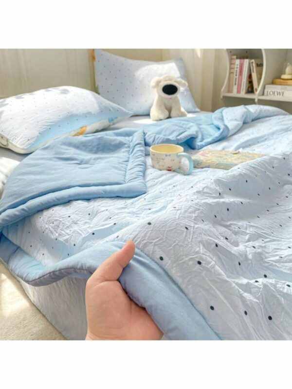 Washed Cotton Summer Quilt Butterfly Floral Soft Breathable Blanket for Bed Sofa Room