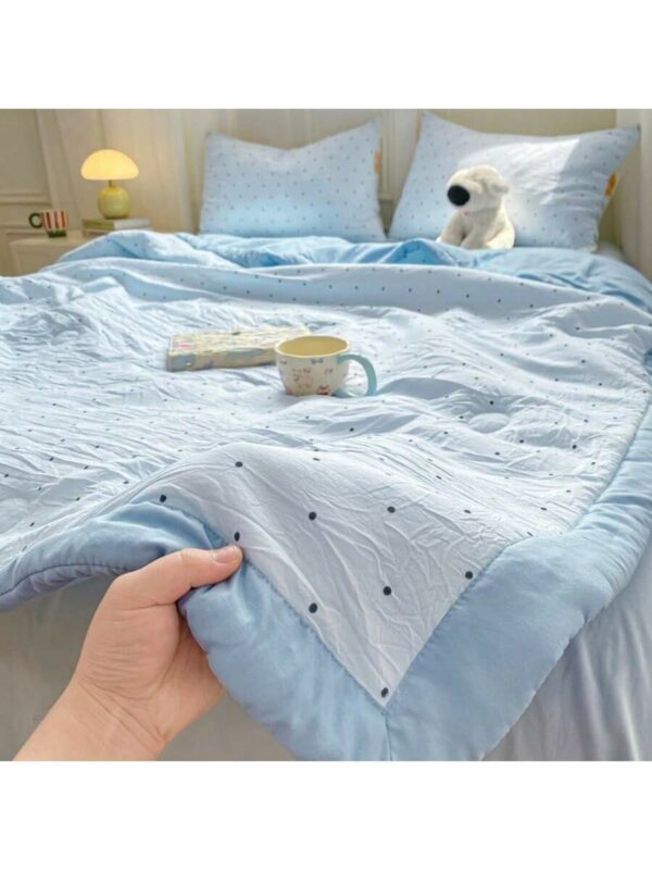 Washed Cotton Summer Quilt Butterfly Floral Soft Breathable Blanket for Bed Sofa Room