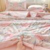 1pc Washed Cotton Quilted Comforter Quilt Plant Floral Pattern Soft Breathable For Bare Sleeping Machine Washable Suitable For Bed Sofa Chair Bedroom Guest Room Hotel Pillow Case Pillow Not Included (1)
