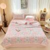 1pc Washed Cotton Quilted Comforter Quilt Plant Floral Pattern Soft Breathable For Bare Sleeping Machine Washable Suitable For Bed Sofa Chair Bedroom Guest Room Hotel Pillow Case Pillow Not Included (2)