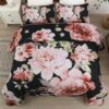 3 Piece Pink Floral Quilt Set Reversible Lightweight Bedding with Pillow