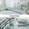 3 Piece Mint Green Bohemian Striped Bedspread Coverlet Set With 2 Pillow Cases Lightweight Soft Microfiber Bedding Set For All Seasons 96 X90 main 5