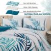3 Pieces Blue Palms Tree Bedspread Reversible Lightweight Soft Microfiber Bedding Set With 2 Pillowcases For All Season main 4