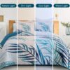 3 Pieces Blue Palms Tree Bedspread Reversible Lightweight Soft Microfiber Bedding Set With 2 Pillowcases For All Season main 7