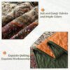 3 Pieces Boho Queen King Quilt Sets Green And Orange Bohemian Quilt Bedding Set Lightweight Microfiber Bed Decor Bedspread For All Season 96 X90 main 4