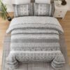 3 Pieces Boho Quilt Set Queen King Size Grey Bohemian Quilt Sets Lightweight Summer Bedspread Coverlet Bedding Set For All Season main 1