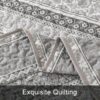 3 Pieces Boho Quilt Set Queen King Size Grey Bohemian Quilt Sets Lightweight Summer Bedspread Coverlet Bedding Set For All Season main 5