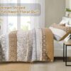 3 Pieces Brown Boho Quilt Set Queen King Size Striped Paisley Quilt Bedspread Coverlet Set Soft Microfiber Lightweight Bedding Set For All Season main 2
