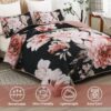 3 Pieces Pink Floral Bedspreads Lightweight Botanical Coverlet Set For All Seasons Reversible Quilted Printed Bedding Set With 2 Pillow Shams main 1