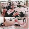 3 Pieces Pink Floral Bedspreads Lightweight Botanical Coverlet Set For All Seasons Reversible Quilted Printed Bedding Set With 2 Pillow Shams main 3