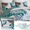 3 Pieces Quilt Set Queen King Green Floral Pattern Coverlet Boho Bedspread With 2 Pillow ShamsSoft Microfiber Lightweight Yellow Quilt Bedspread For All Season main 4