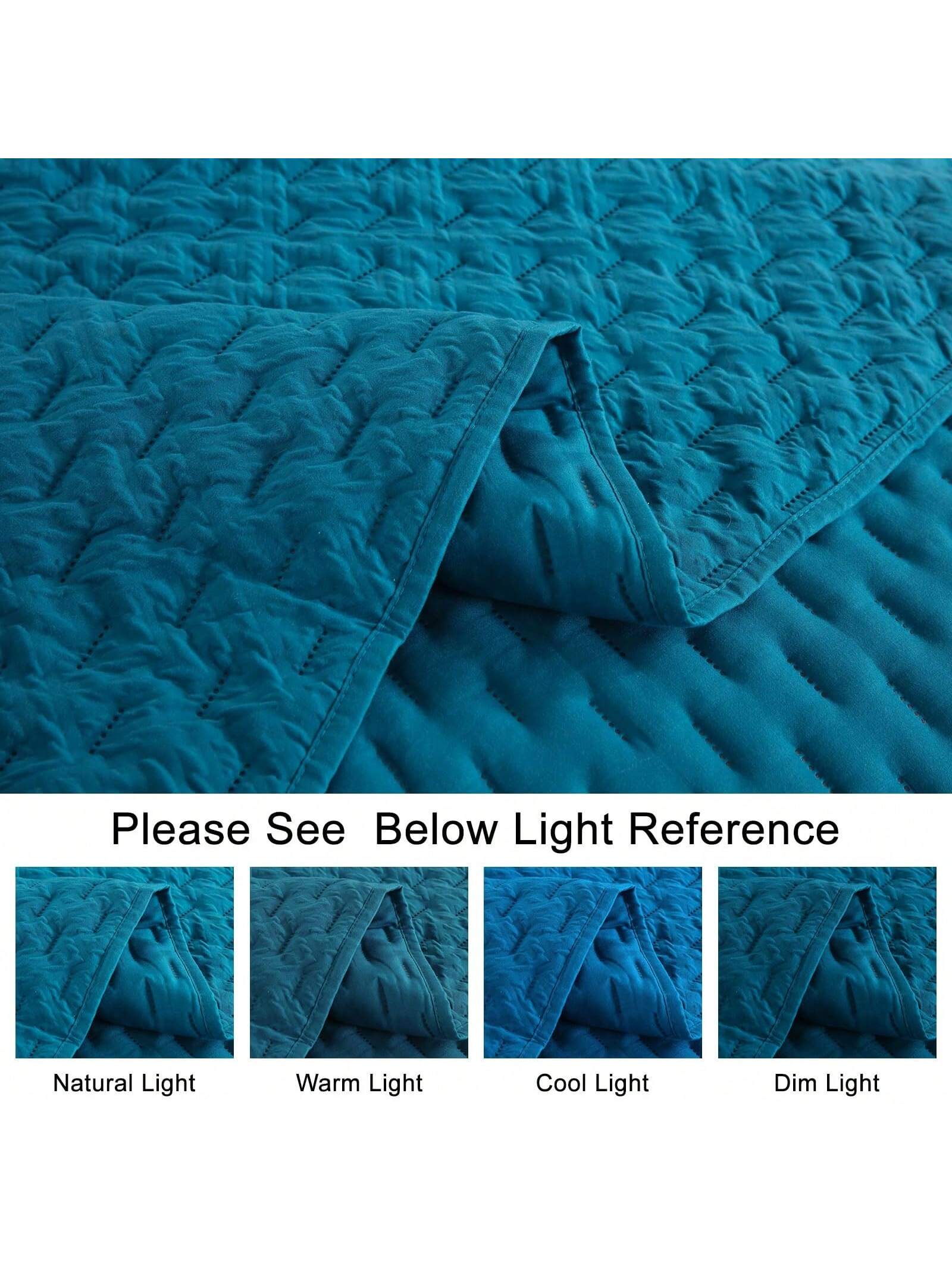 3 Pieces Teal Blue Quilt Set Embossed Design With Pillow 3 Pieces Teal Blue Quilt Set Embossed Design With Pillow