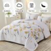 3 Pieces Yellow Flower Quilt Set Twin Full Queen King Size Paisley Patchwork Plaid Bedspread Bedding Sets Boho Damask Soft Microfiber Coverlet Set For All Season main 1