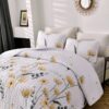 3 Pieces Yellow Flower Quilt Set Twin Full Queen King Size Paisley Patchwork Plaid Bedspread Bedding Sets Boho Damask Soft Microfiber Coverlet Set For All Season main 2