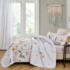 3 Pieces Yellow Flower Quilt Set Twin Full Queen King Size Paisley Patchwork Plaid Bedspread Bedding Sets Boho Damask Soft Microfiber Coverlet Set For All Season main 3