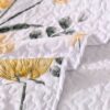 3 Pieces Yellow Flower Quilt Set Twin Full Queen King Size Paisley Patchwork Plaid Bedspread Bedding Sets Boho Damask Soft Microfiber Coverlet Set For All Season main 6