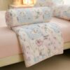 Quilted Cotton Knit Comforter Floral Soft Blanket for Bed Sofa Room Dorm Chair